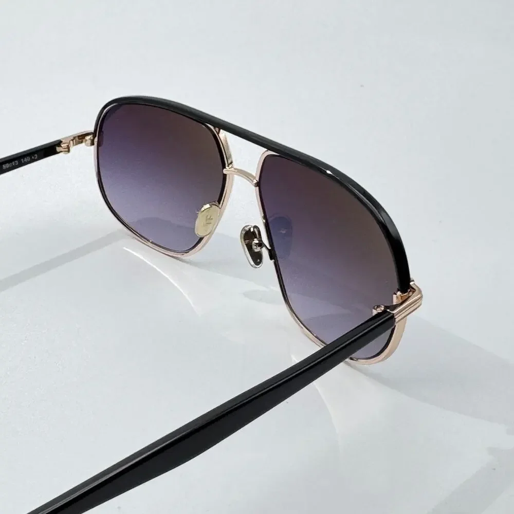 Tom Ford Sunglasses Maxwell TF1019 28B Black Gold Aviator Frame Gray Gradient